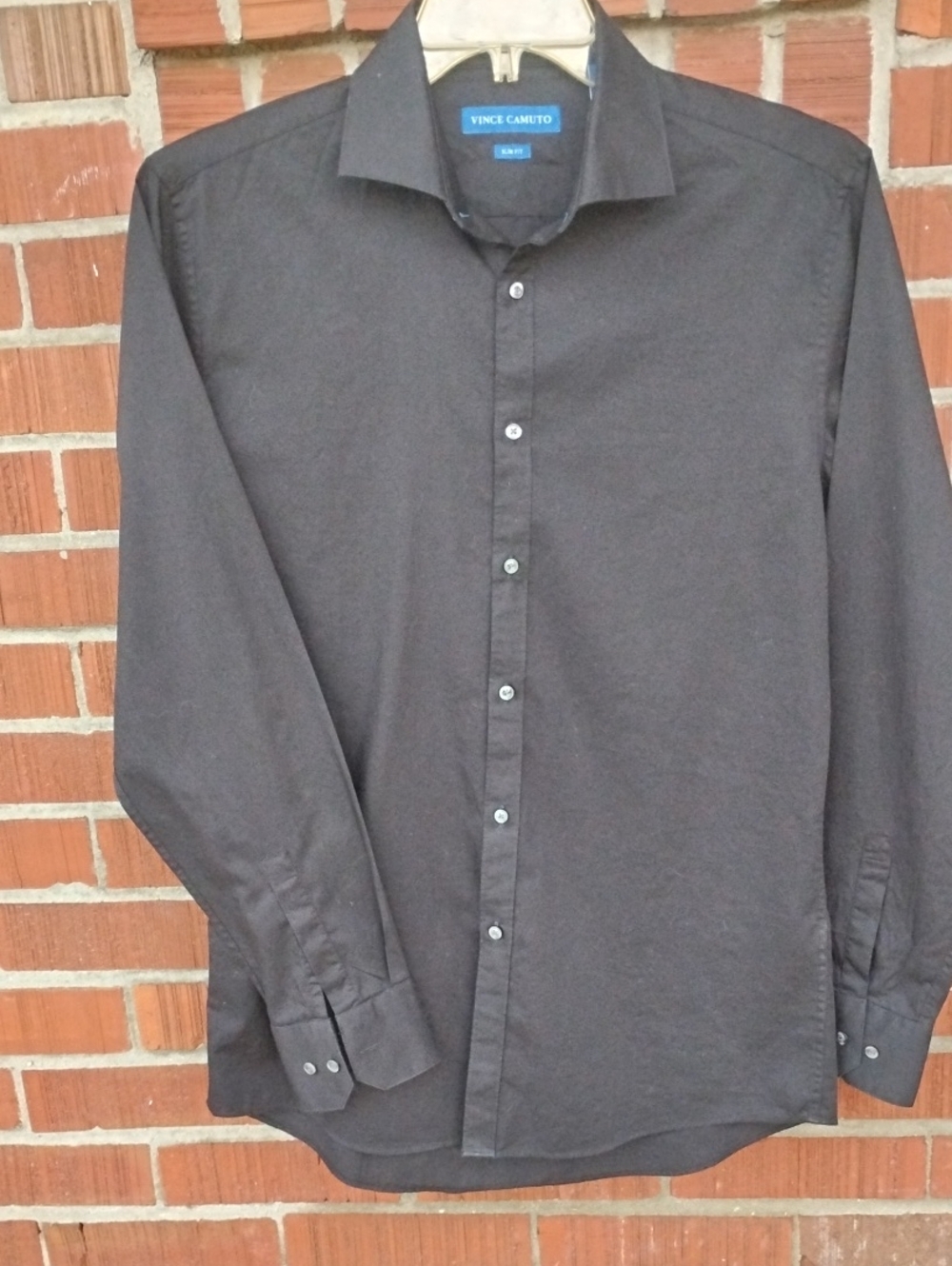 Vince Camuto Men's Charcoal Black Long-Sleeve Dress Shirt